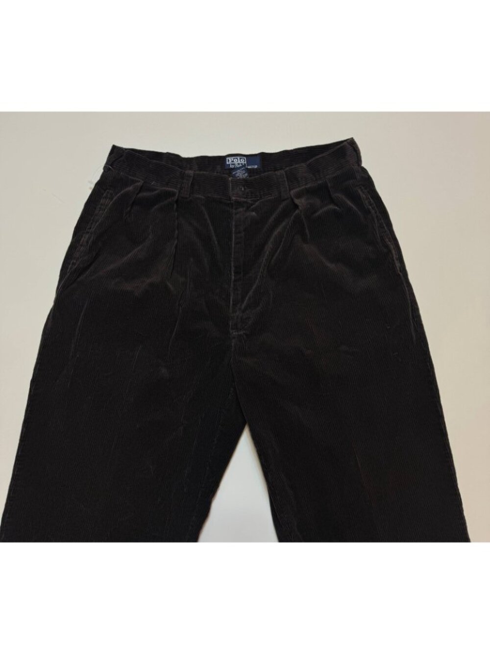 Polo Ralph Lauren Polo Cords Mens 35x32 Brown Corduroy Pleated Pants - Picture 2 of 10